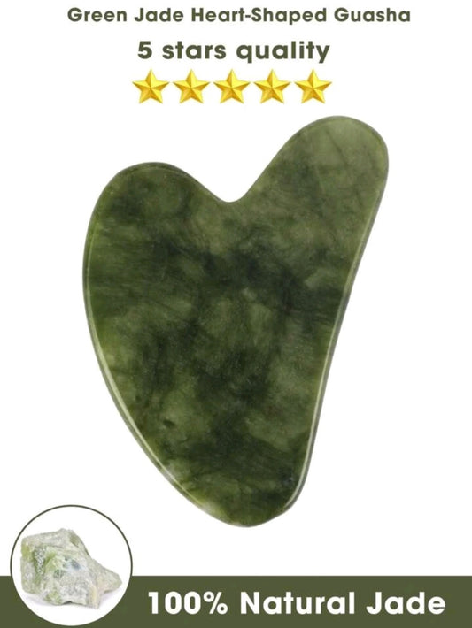 1pc Heart design Gua Sha board natural Jade facial massager