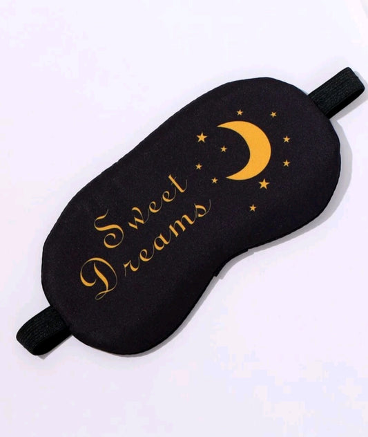1pc Moon & Letter graphic eye cover, sleep Mask