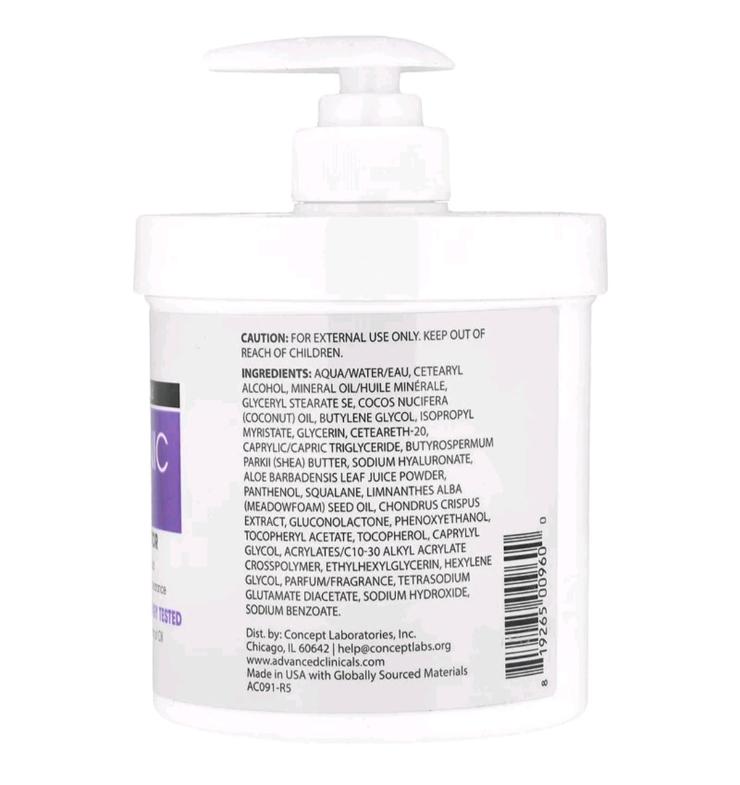 Advanced Clinicals Hyaluronic Acid, Instant Skin Hydrator, 16 oz (454 g)