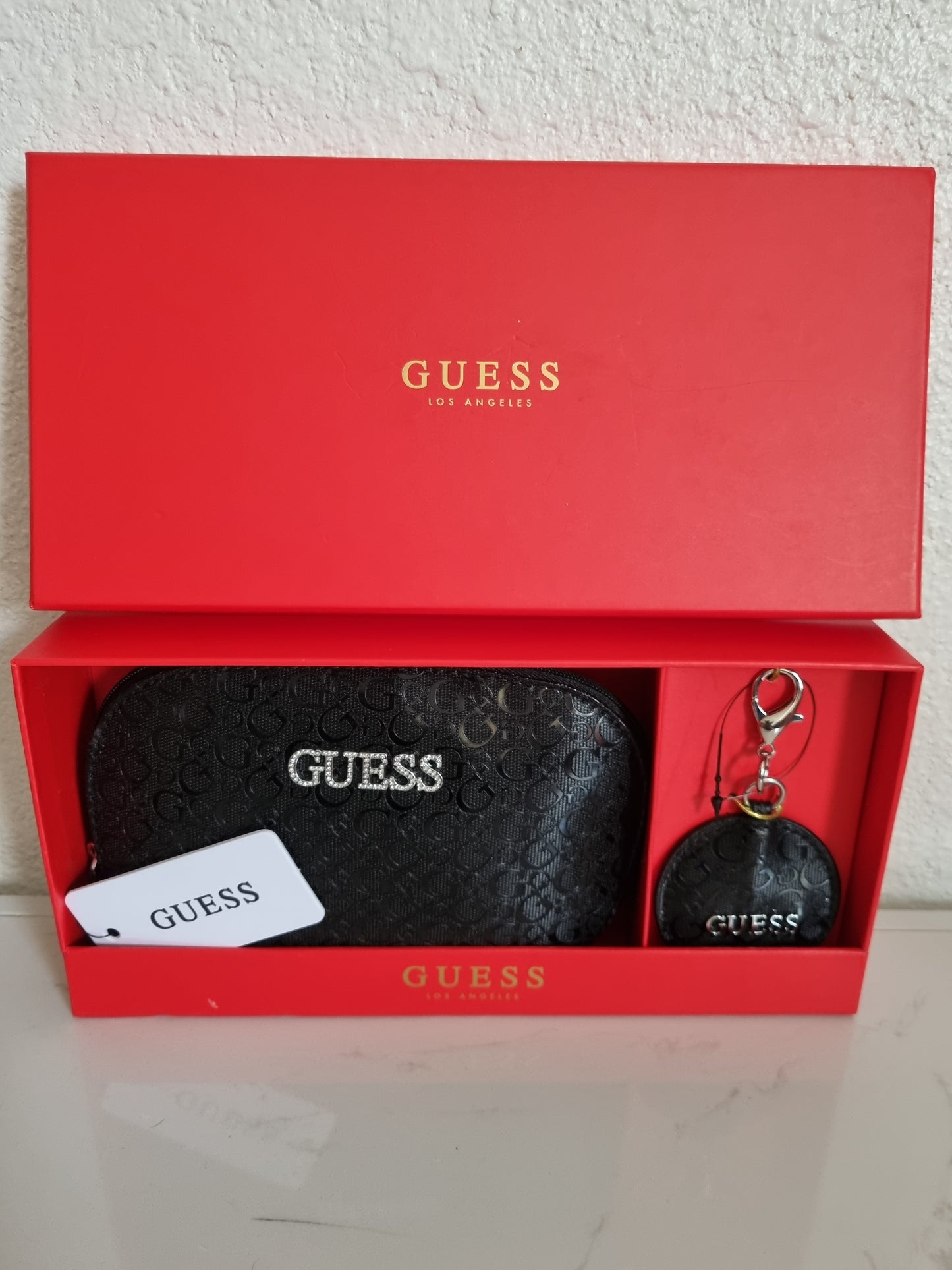 GUESS Black Clutch Wallet Purse Faux Leather
