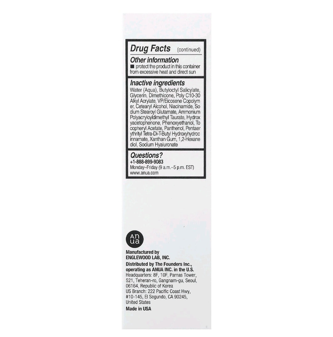 ANUA
Zero-Cast Moisturizing Finish Sunscreen - hydrates and protects 50ml