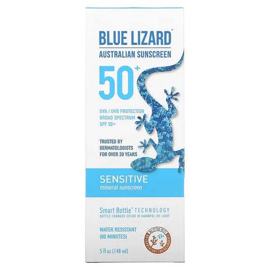 Blue Lizard Australian Sunscreen, Sensitive, Mineral Sunscreen, SPF 50+