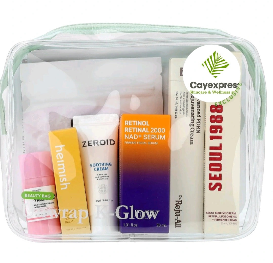 Unwrap K-Glow Beauty Bag, 9 piece set