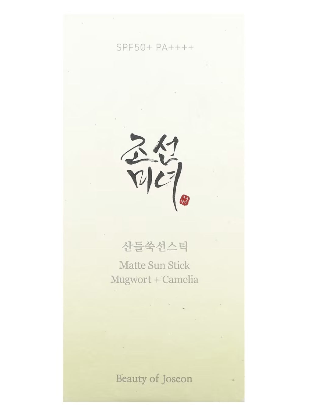 Beauty of Joseon
Matte Sun Stick, Mugwort & Camelia, SPF50+ PA++++, 0.63 oz -18 g