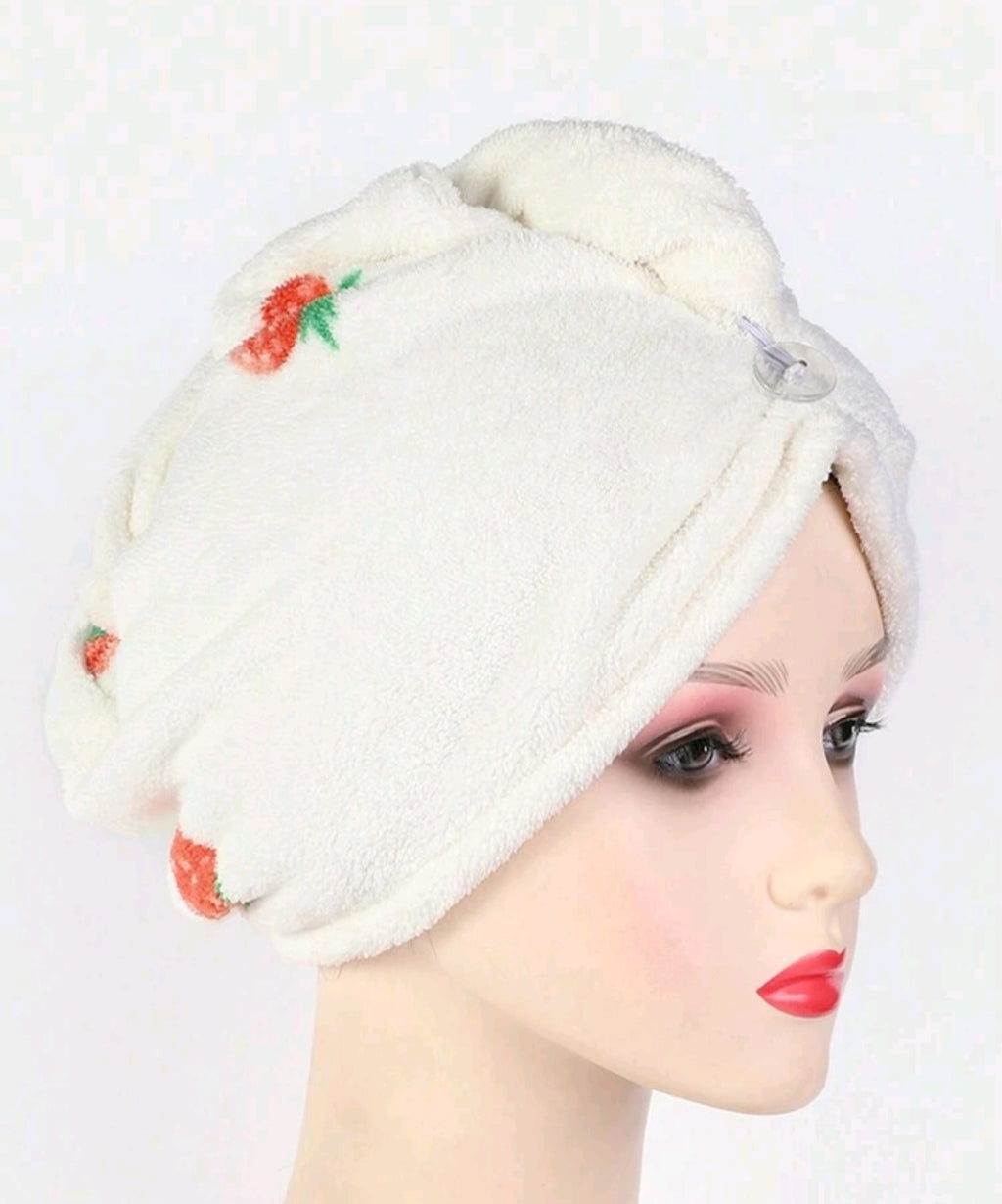 Strawberry Pattern Hair Drying Cap
