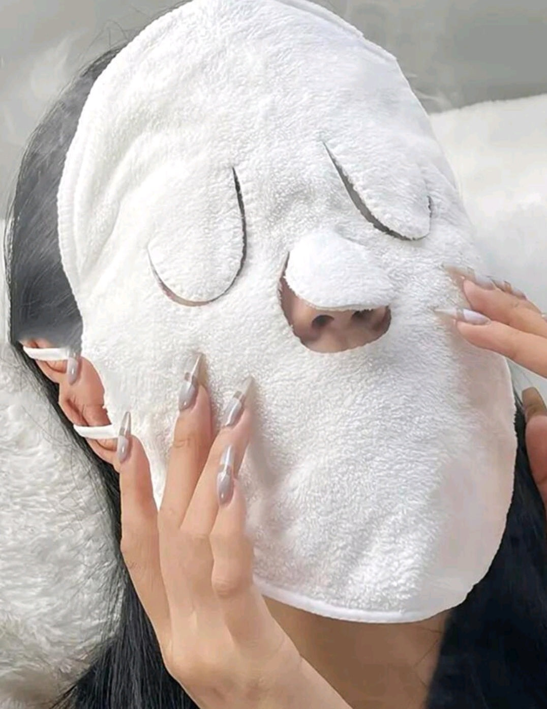 Face Mask Towel,1Pc  Hot And Cold Compress Face Towel