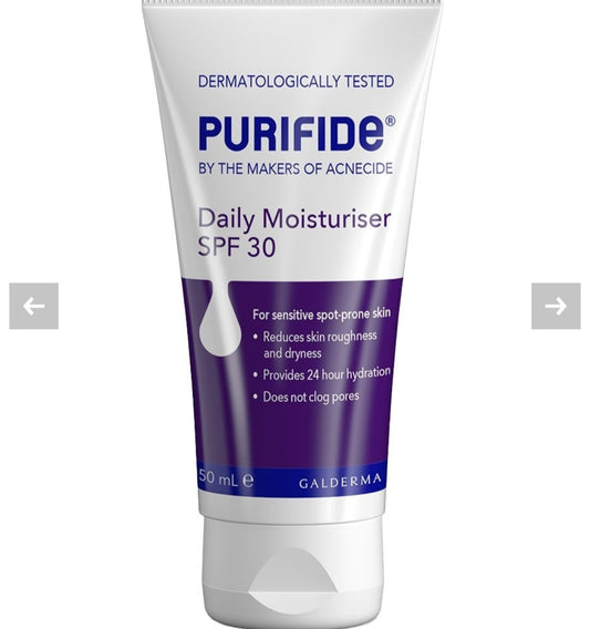 ACNECIDE + PURIFIDE
Purifide Daily Moisturiser SPF30 50ml