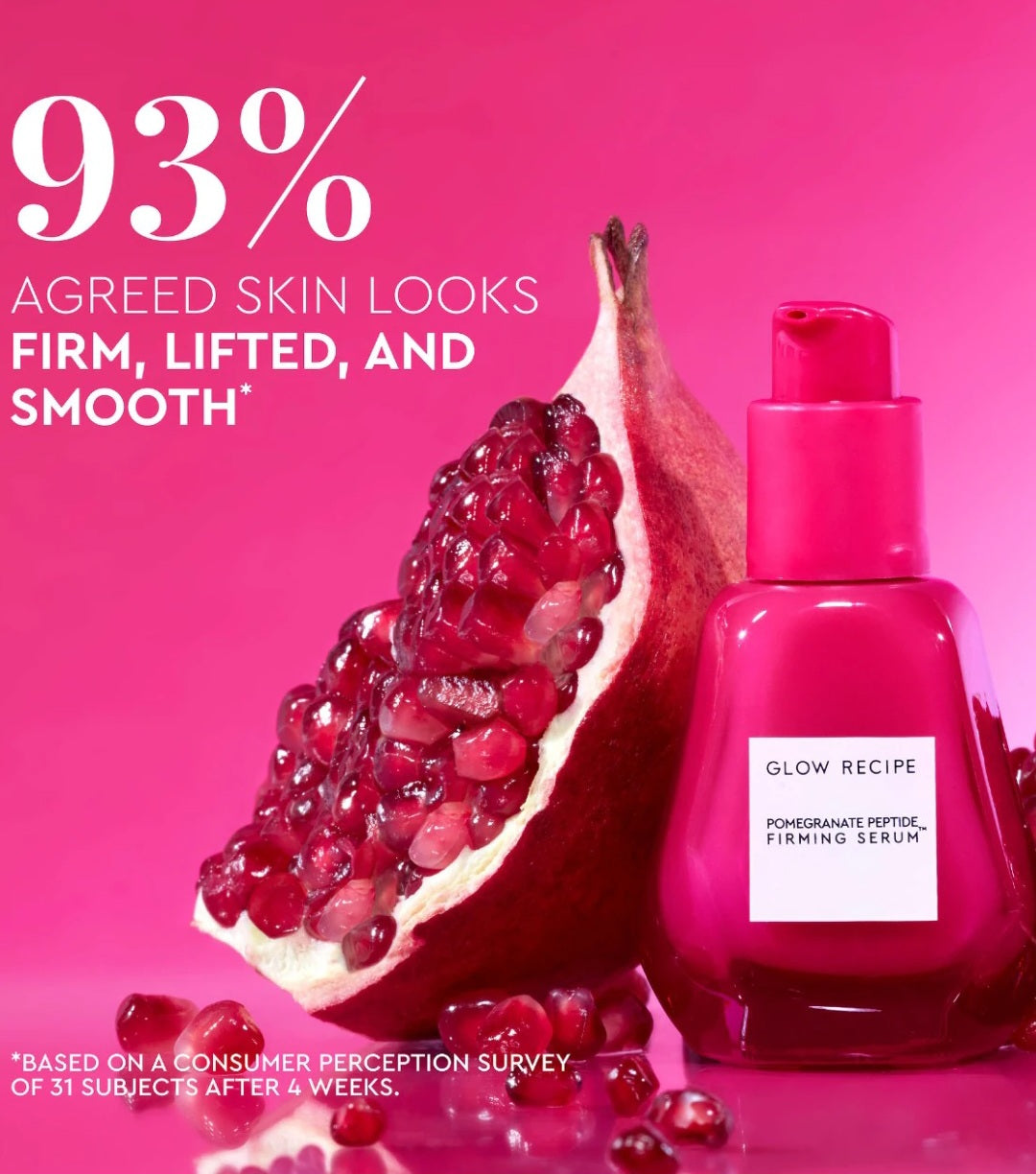 Glow Recipe
Pomegranate Peptide Firming Serum