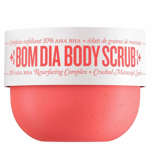 Sol de Janeiro
Bom Dia Body Scrub 10% AHA BHA Resurfacing Complex + Crushed Maracujá Seeds