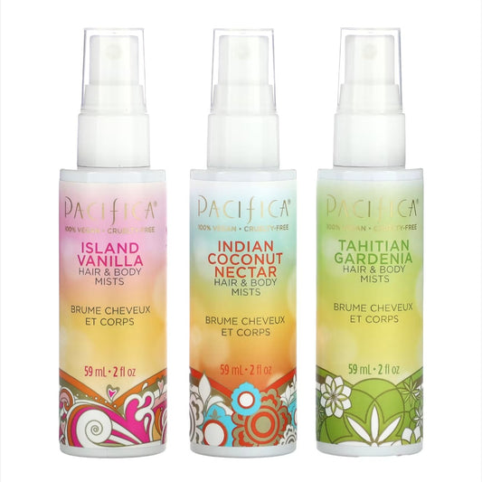 Pacifica
Hair & Body Mists, Wanderlust, 3 Pack, 2 fl oz (59 ml) Each