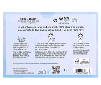 Pacifica Chill Baby, Cooling Cryo Globe, 2 Glass Globes