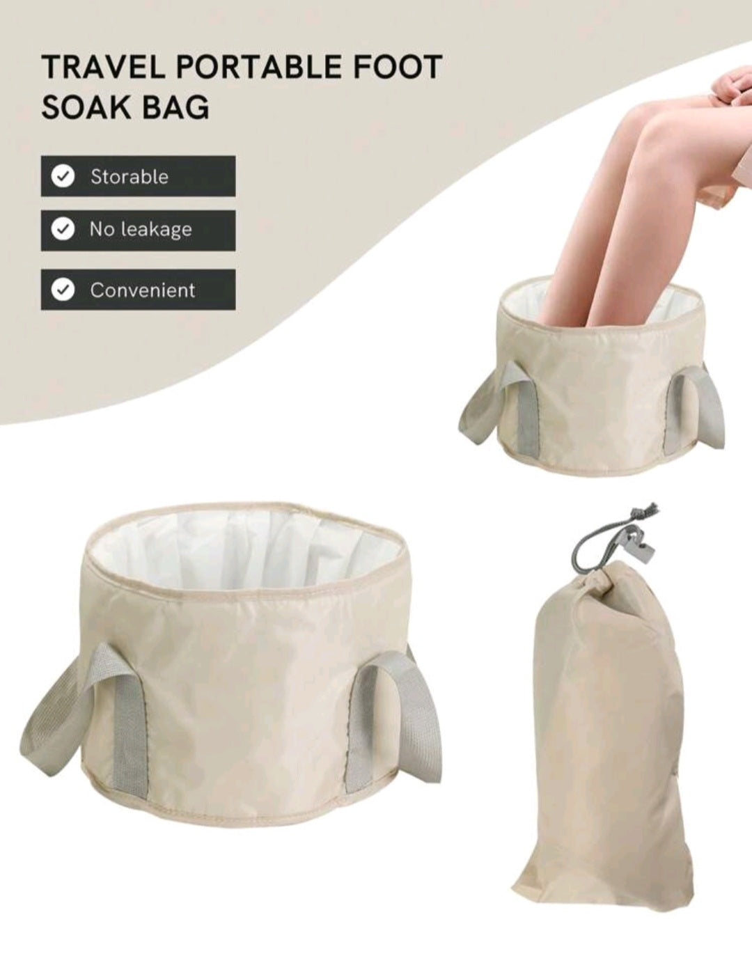 Foldable Foot Spa Soaking Bag Portable