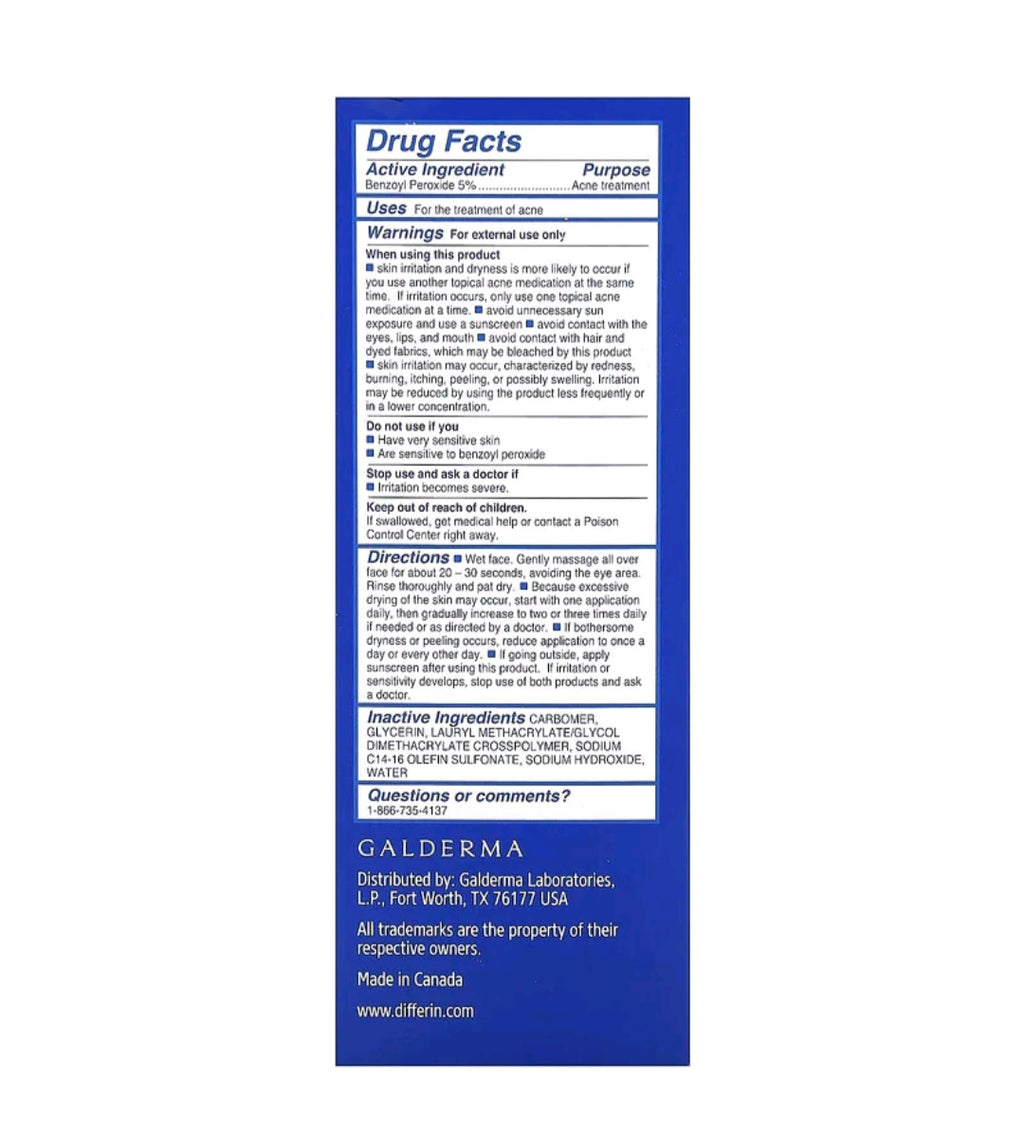 Differin, Daily Deep Cleanser, Sensitive Skin, 4 fl oz (118 ml)