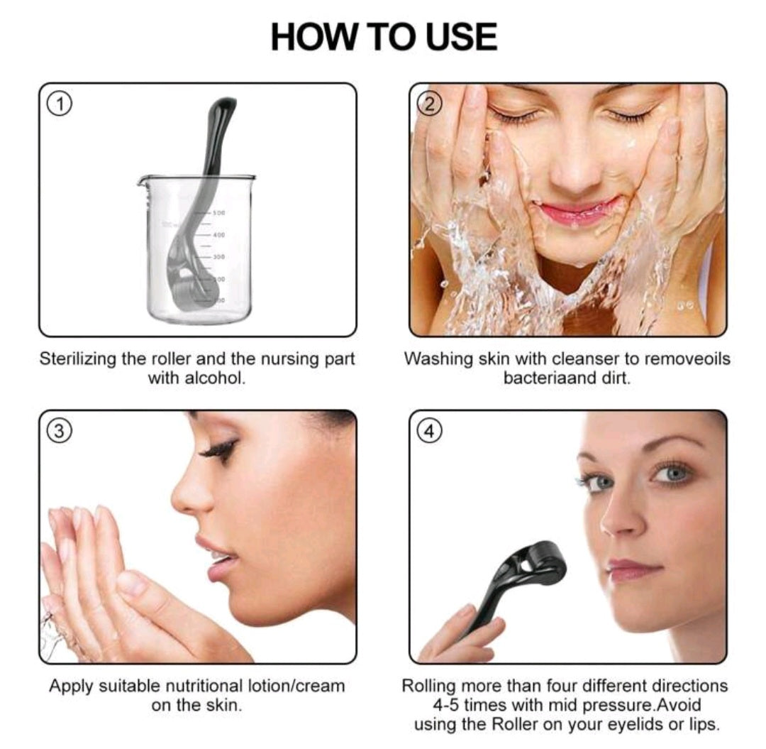 Derma Roller For Skin,Beard & Hair Micro-Needling Derma Roller For Hair Re- Growth