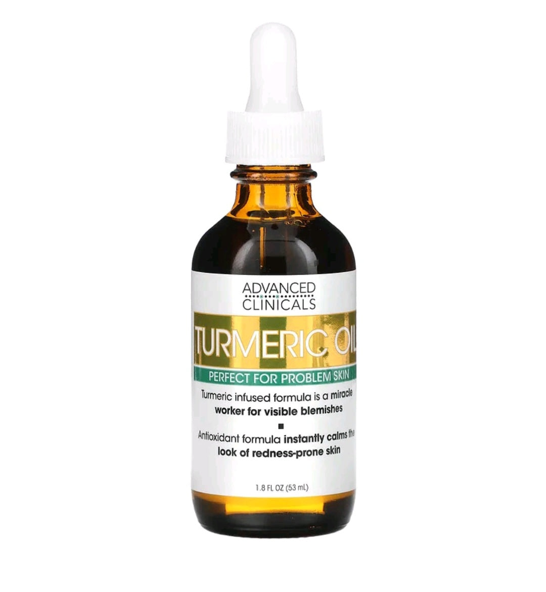 Advanced Clinicals Turmeric Oil, Perfect for Problem Skin, 1.8 fl oz (53 ml)