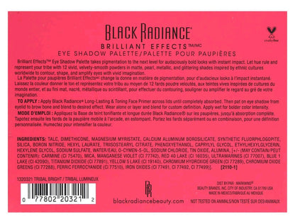 Black Radiance Brilliant Effects Eye Shadow Palette, Tribal Bright, 0.38 oz (11 g)