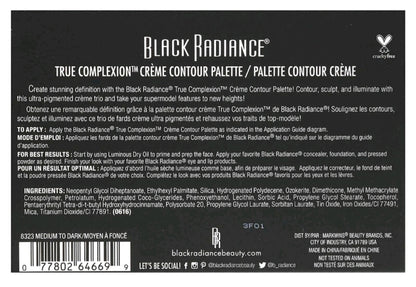 Black Radiance True Complexion, Creme Contour Palette, 8323 Medium to Dark, 0.26 oz (7.5 g)