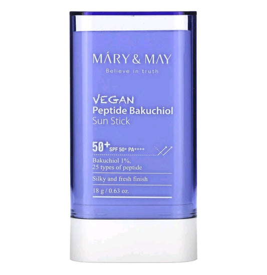 Mary & May Vegan Peptide Bakuchiol Sun Stick, SPF 50+ PA++++, 0.63 oz (18 g)