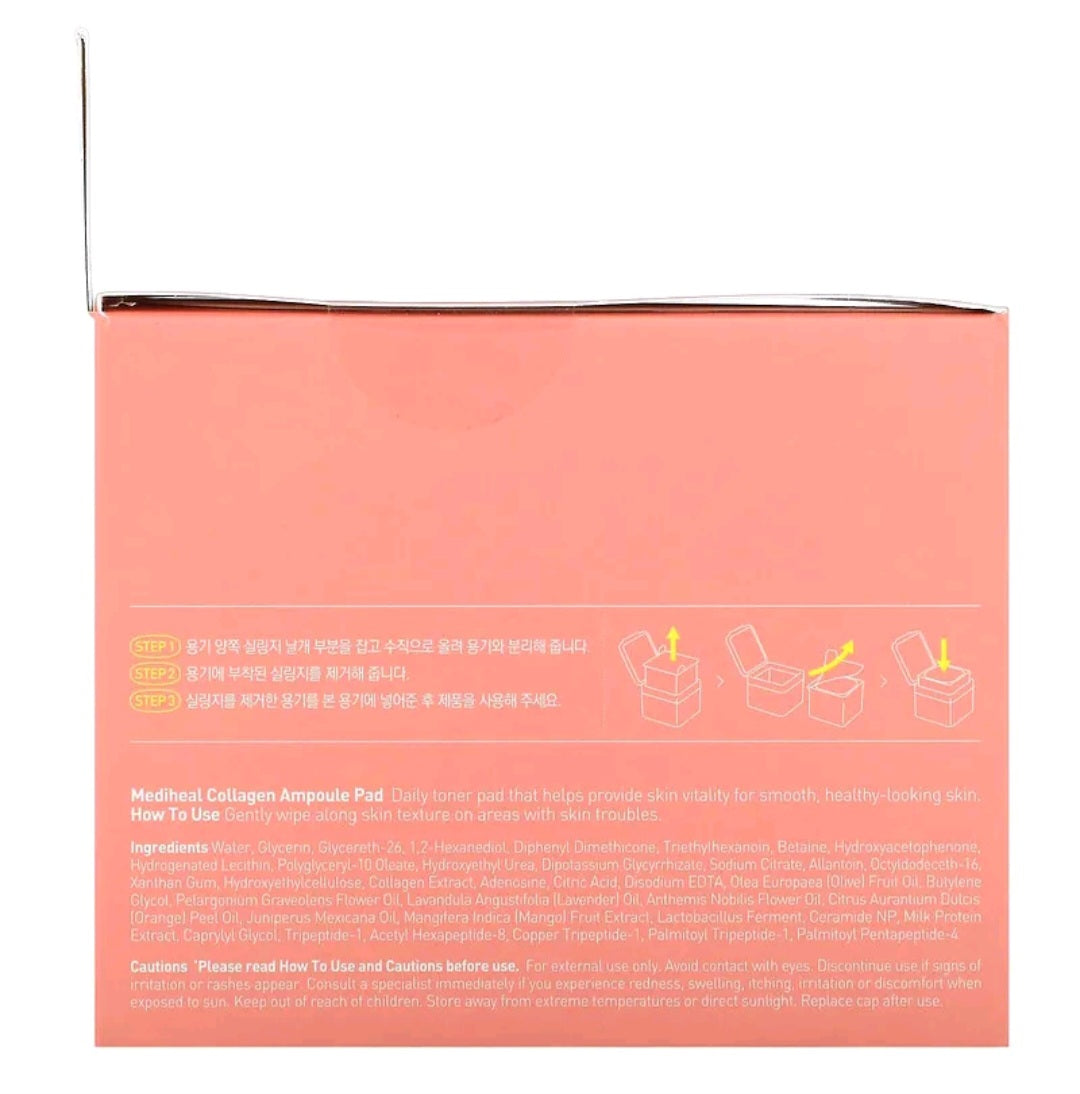 MEDIHEAL Collagen Ampoule Pad, 100 Pads, 5.74 fl oz (170 ml) Back on June 17