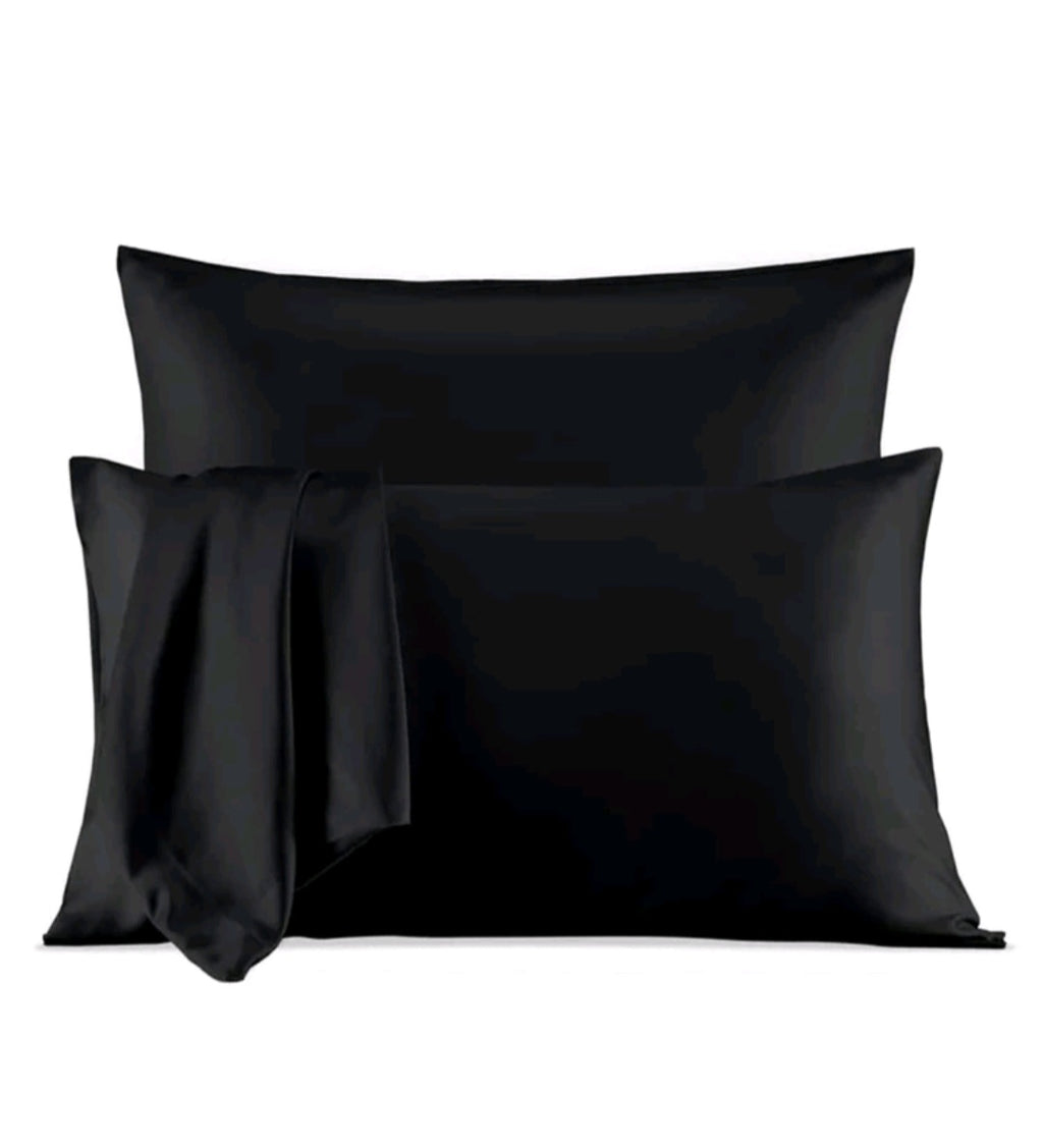 2pcs Satin Solid Color Pillowcase