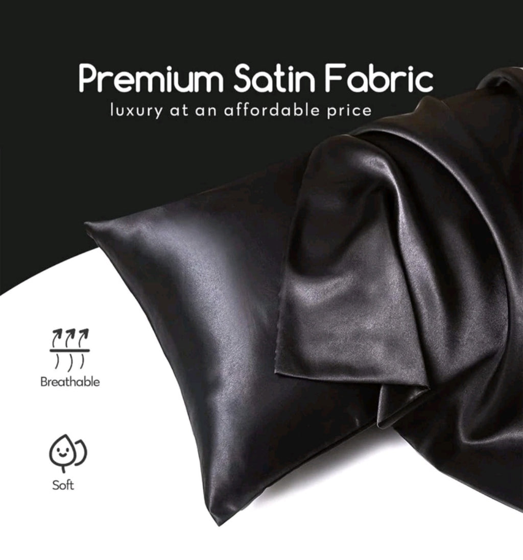 2pcs Satin Solid Color Pillowcase