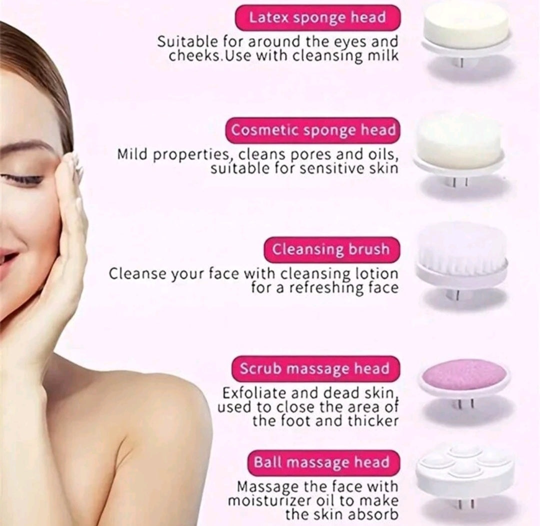 Electric 5 In 1 Facial Cleansing Brush