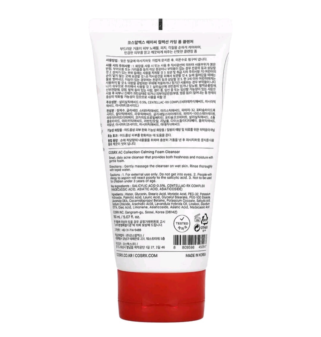Cosrx AC Collection, Calming Foam Cleanser, 5.07 fl oz (150 ml)