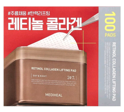 MEDIHEAL Retinol Collagen Lifting Pad, Day & Night, 100 Pads