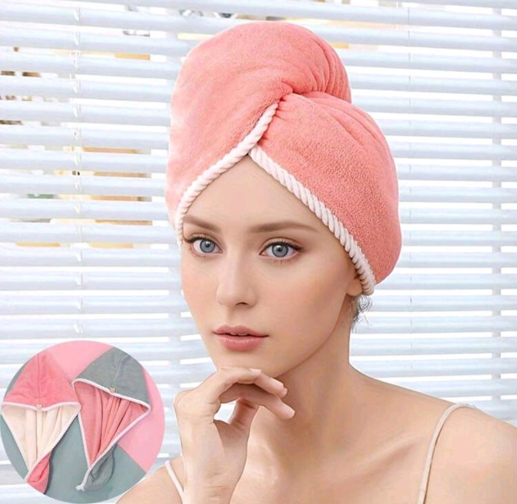 1pc Polyester Women's Quick-Drying Hair Towel Wrap, Soft & Absorbent.