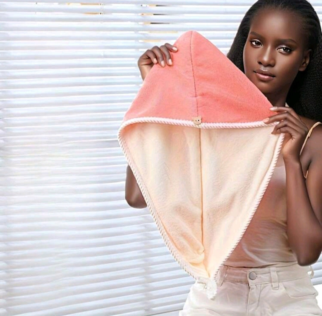 1pc Polyester Women's Quick-Drying Hair Towel Wrap, Soft & Absorbent.