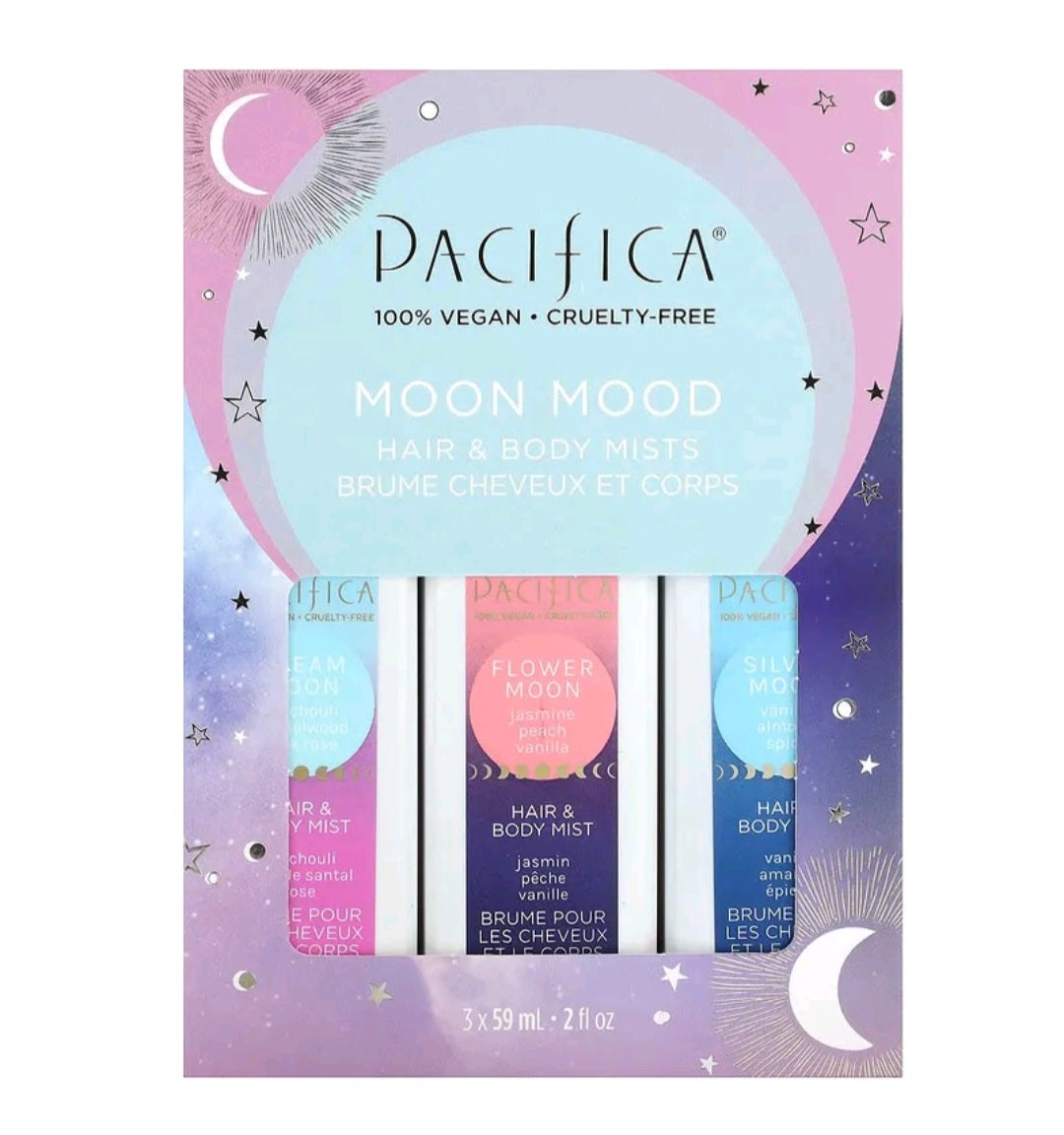 Pacifica Hair & Body Mists, Moon Mood, 3 Pack, 2 fl oz (59 ml) Each