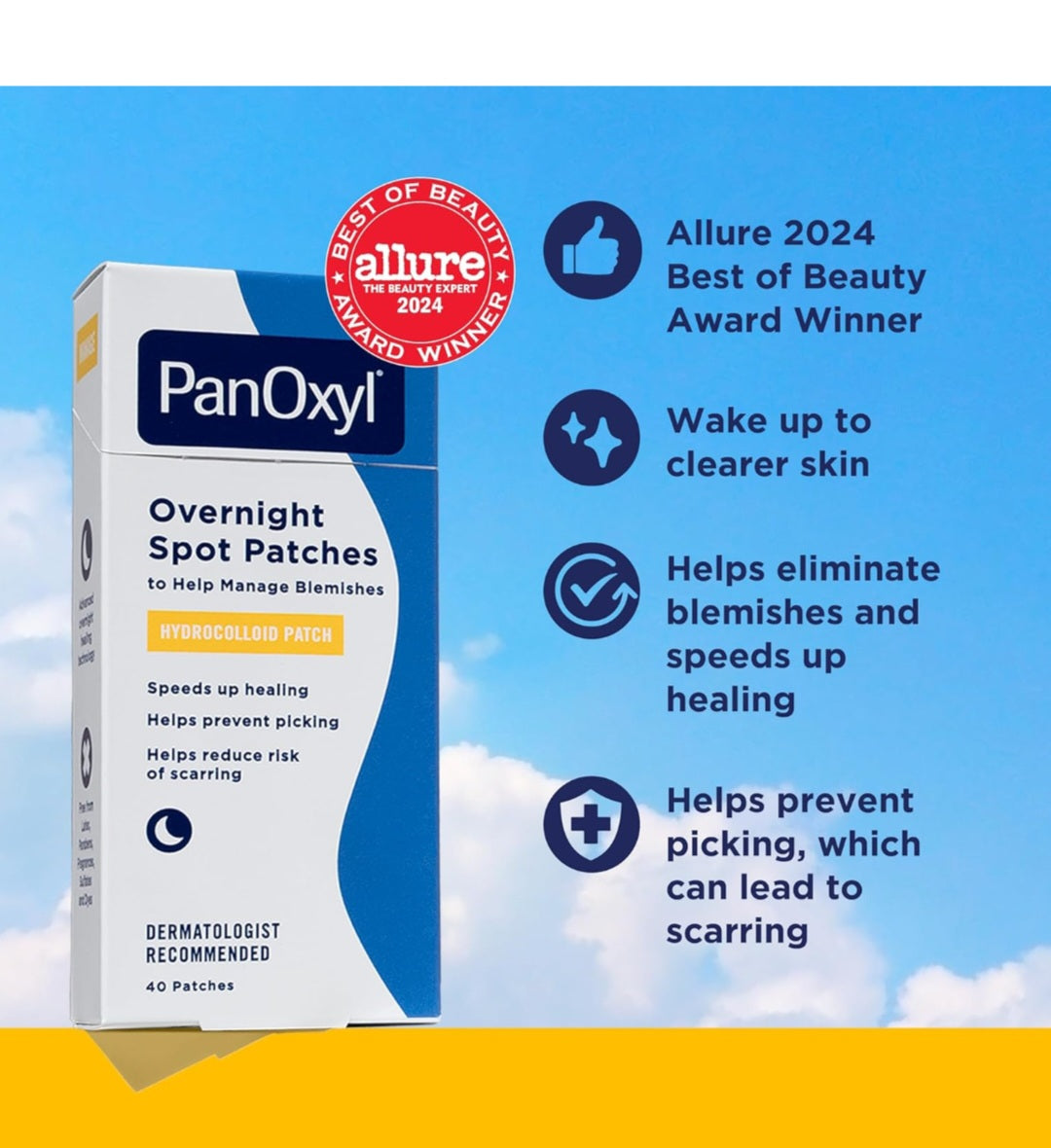 PanOxyl, Overnight Spot Patches, 40 Clear Patches