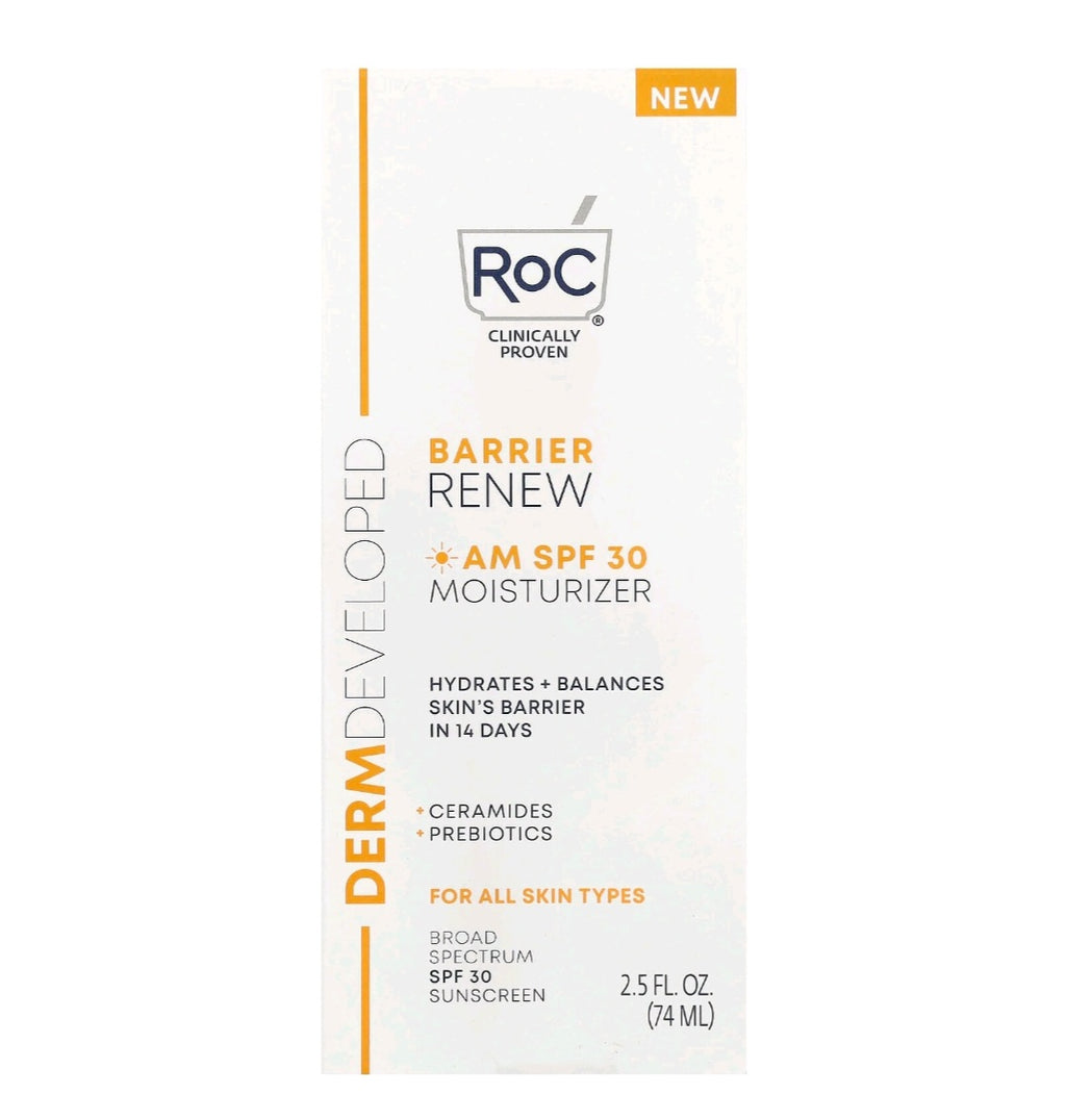 RoC Barrier Renew, AM Moisturizer, SPF 30, Fragrance- Free, 2.5 fl oz ( 74 ml)