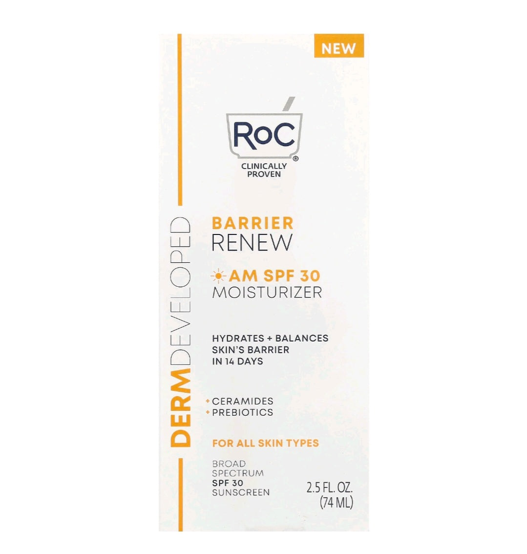 RoC Barrier Renew, AM Moisturizer, SPF 30, Fragrance- Free, 2.5 fl oz ( 74 ml)