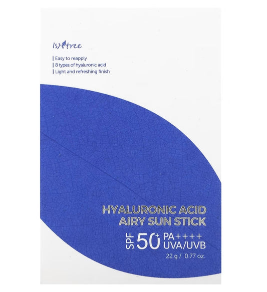 Isntree

Hyaluronic Acid Airy Sun Stick, SPF 50+ PA++++, 0.77 oz (22 g)