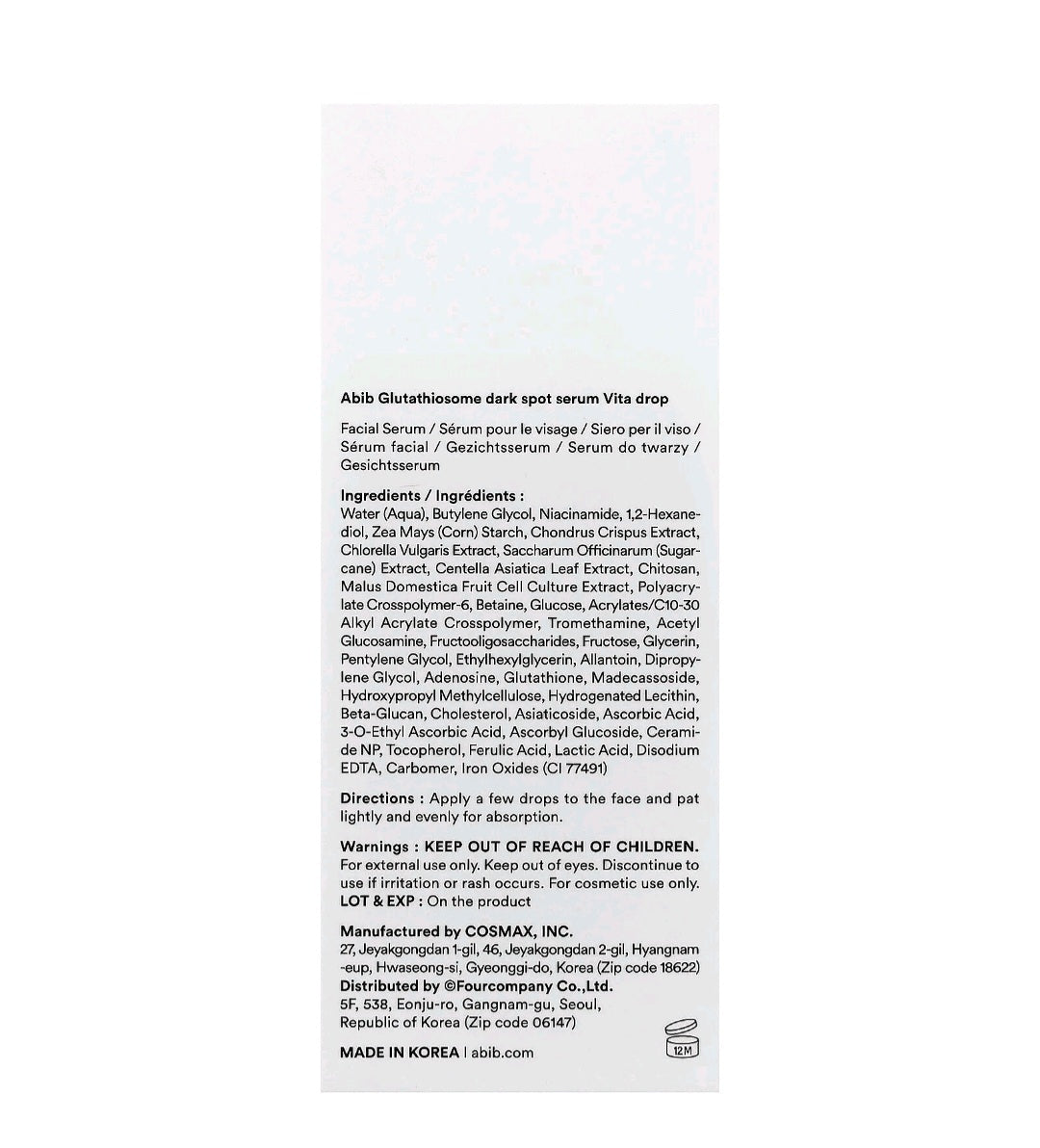 Abib - Glutathiosome Dark Spot Serum Vita Drop