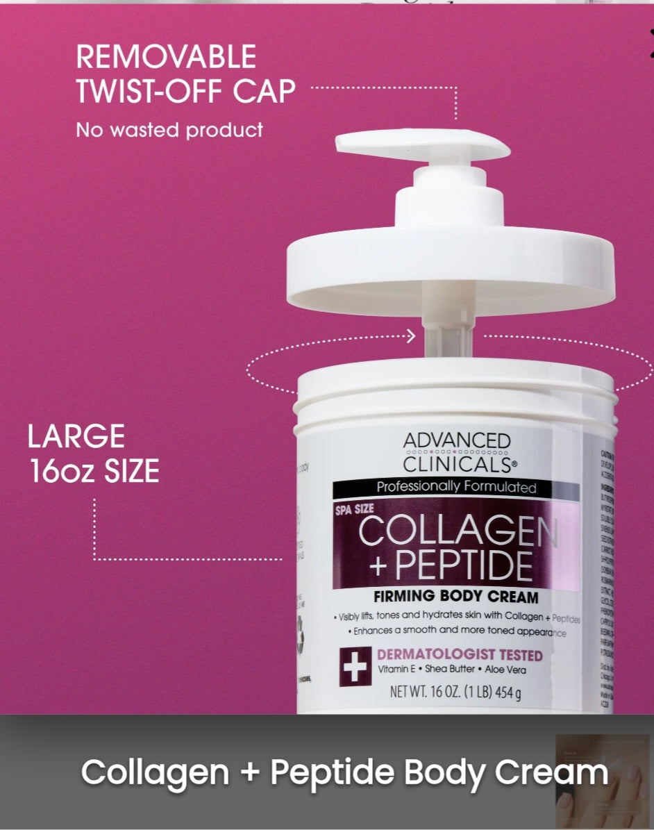 Advanced Clinical's Collagen+ Peptide Firming Body Cream 454g