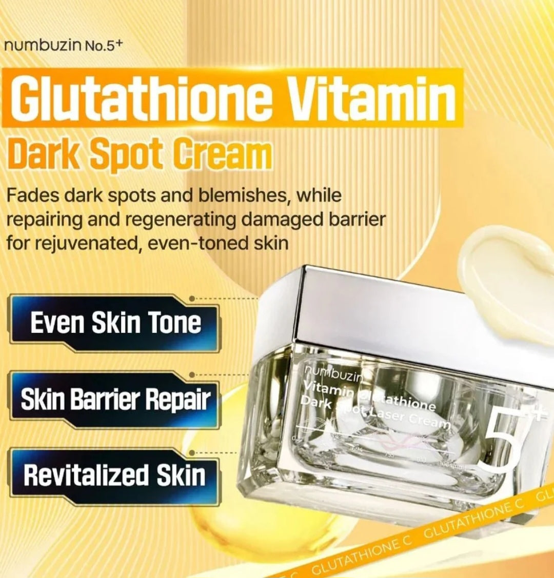 Numbuzin No.5+ Glutathione Vitamin Dark Spot  Laser Cream 50ml