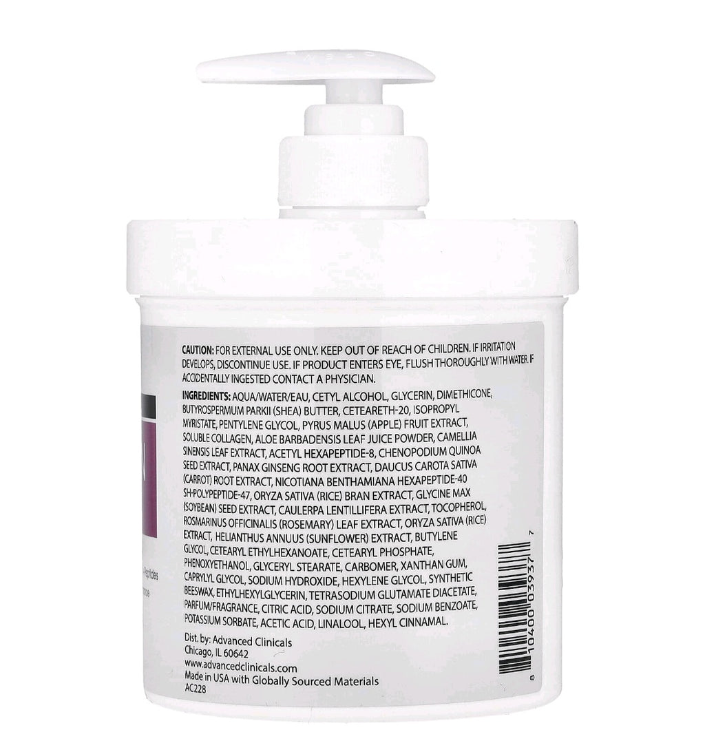 Advanced Clinical's Collagen+ Peptide Firming Body Cream 454g