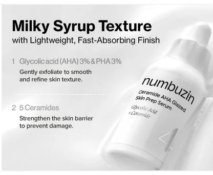 Numbuzin No.4 Ceramide AHA Glazed Skin Prep Serum 30ml