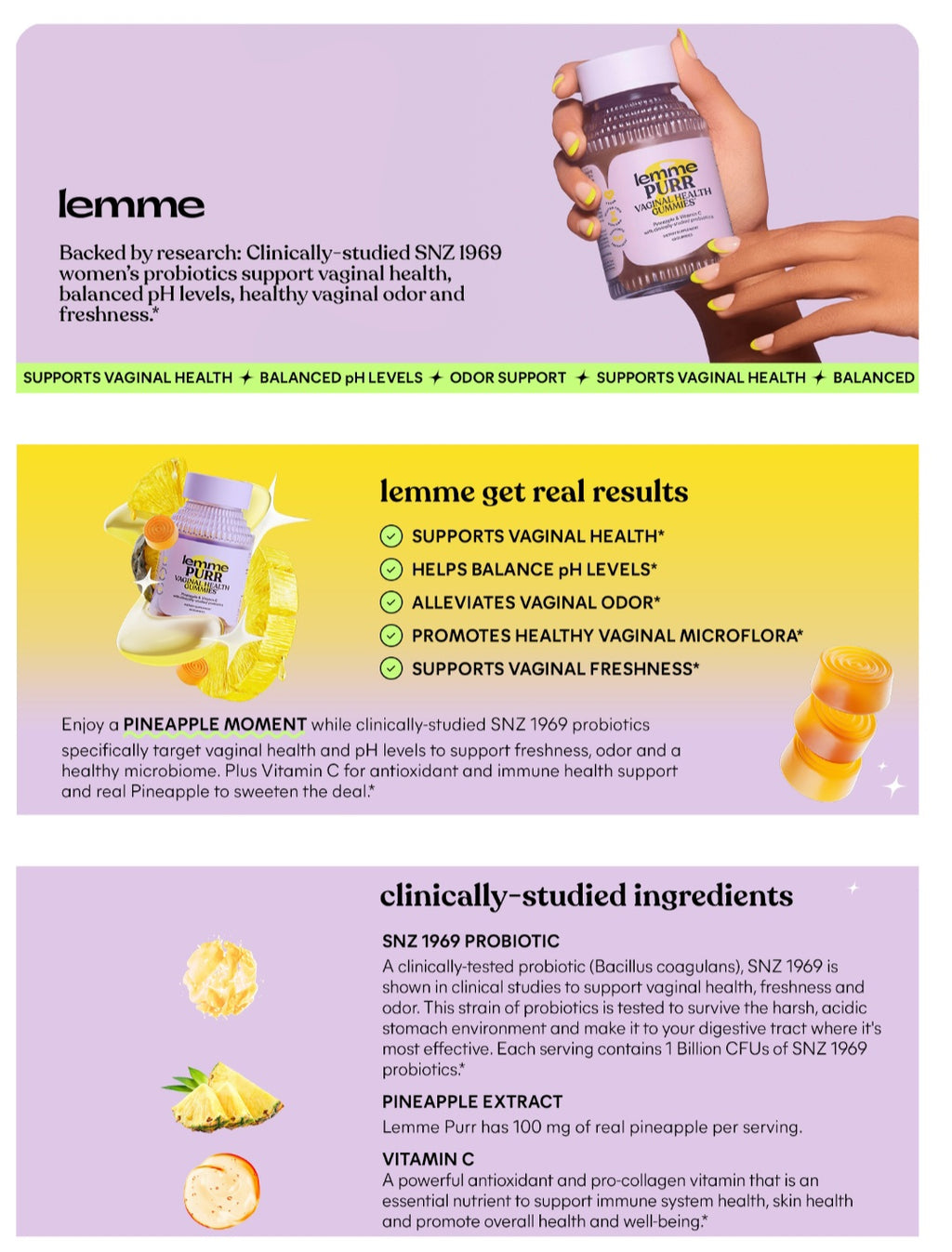 Lemme Purr Vaginal Probiotic Gummies – 60 Count | Feminine Health & pH Balance Support