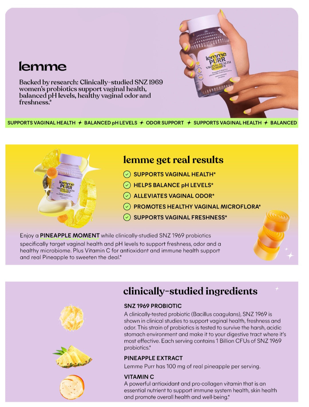 Lemme Purr Vaginal Probiotic Gummies – 60 Count | Feminine Health & pH Balance Support