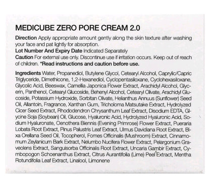 Medicube Zero Pore Cream 2.0, 1.69 fl oz (50 ml)