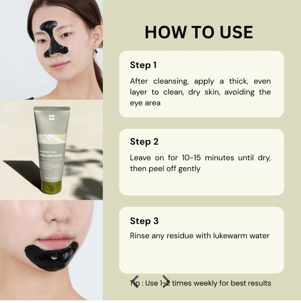 BRMUD Relief Mud Peel Off Beauty Mask, 3.71 fl oz (110ml)
