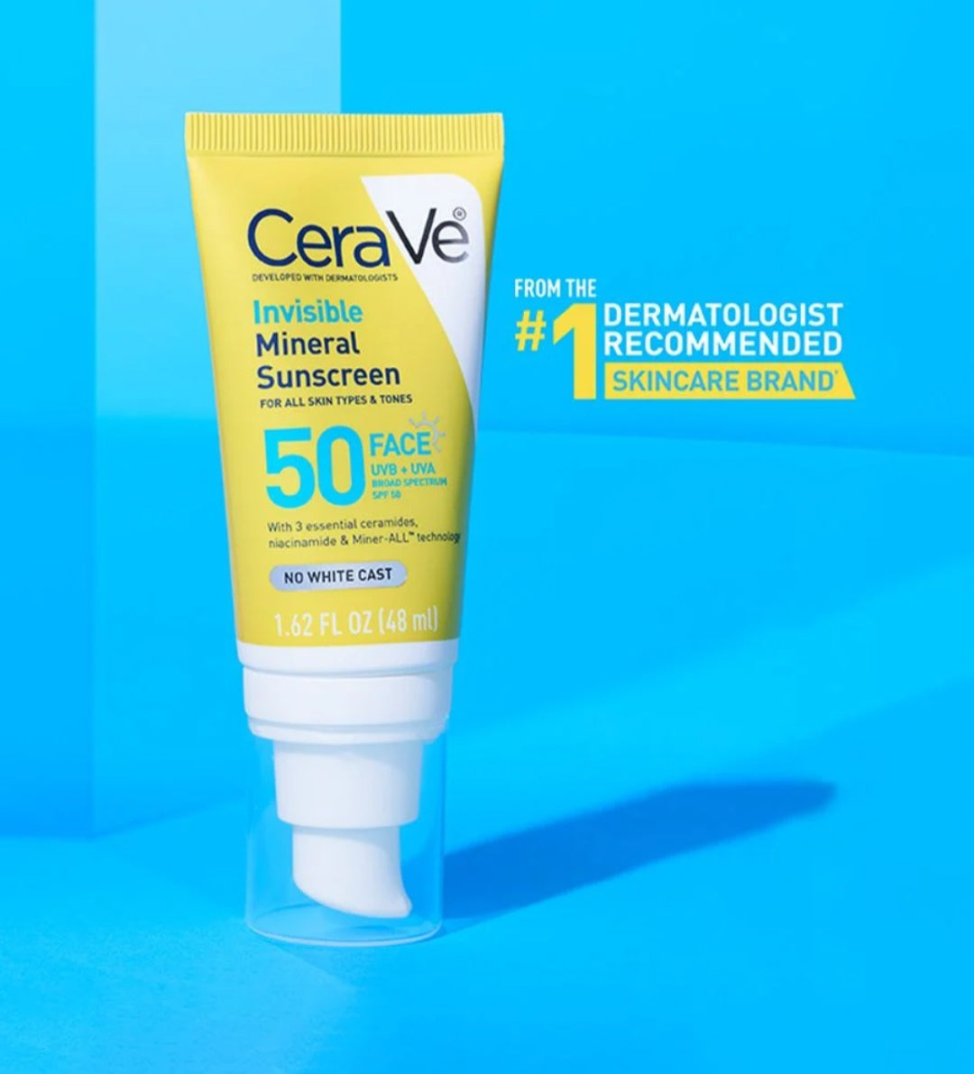 Cerave, Invisible Mineral Sunscreen SPF 50, (48ml)