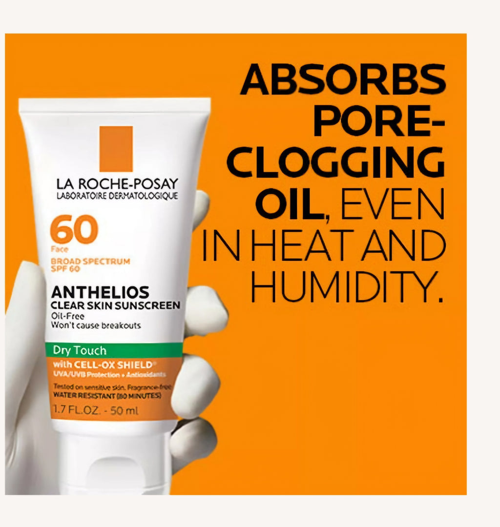 La Roche-Posay, Anthelios Clear Skin Dry Touch Face Sunscreen SPF 60