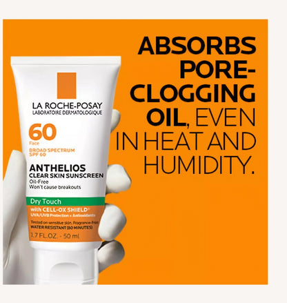 La Roche-Posay, Anthelios Clear Skin Dry Touch Face Sunscreen SPF 60
