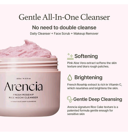 Arencia Fresh Rosehip Rice Mochi Cleanser 120g
