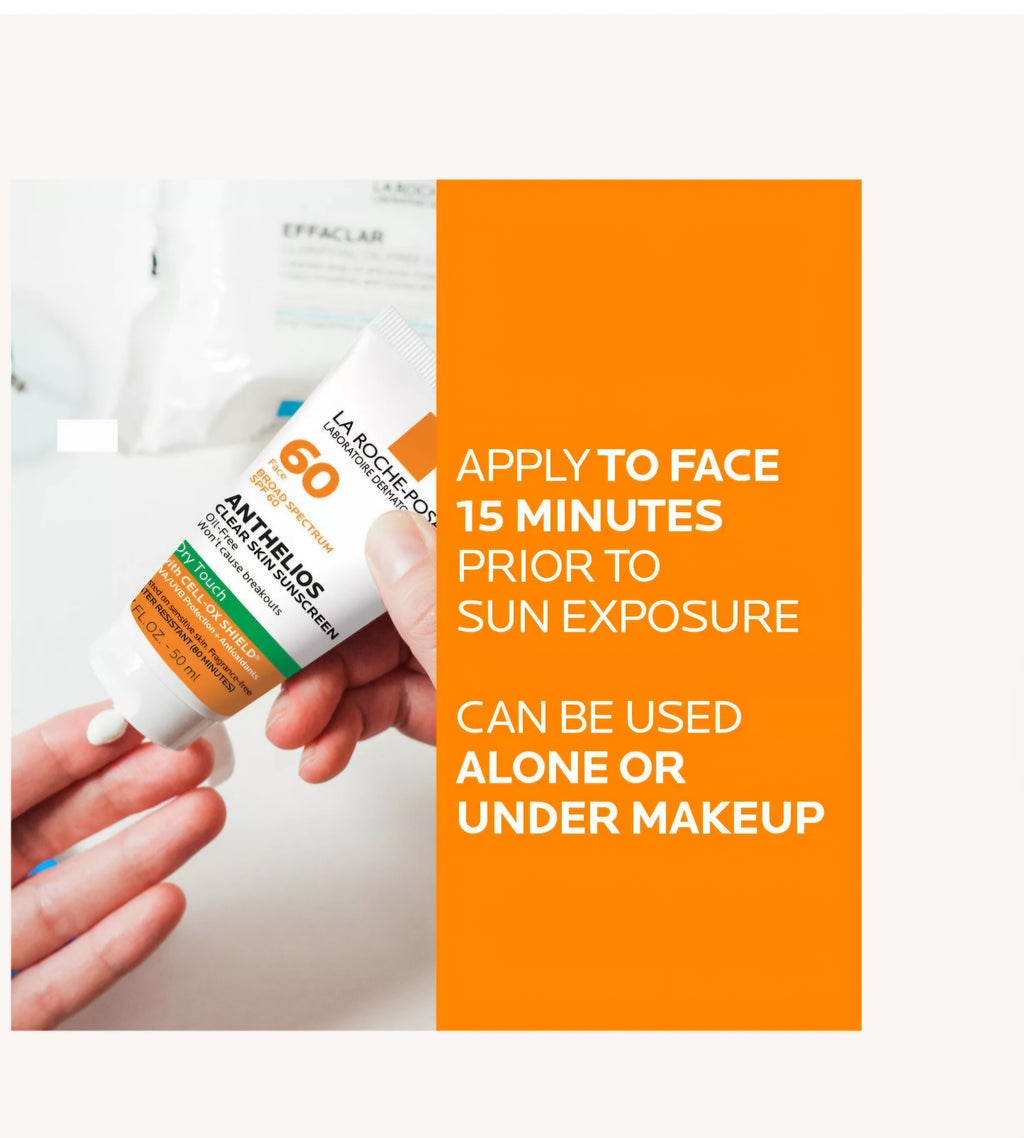 La Roche-Posay, Anthelios Clear Skin Dry Touch Face Sunscreen SPF 60