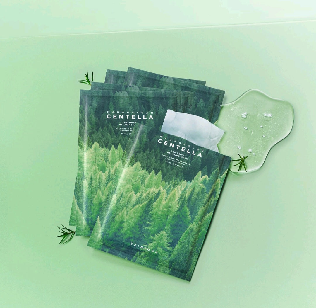 SKIN1004 Madagascar Centella, Tea-Trica Relaxing Mask, 1 sheet, 24ml